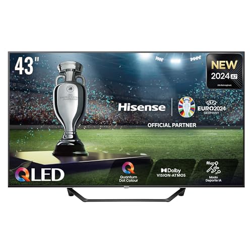 Hisense 43A7NQ - QLED Smart TV, 43 Pulgadas, con Quantum Dot Colour, 60Hz VRR 120 fps, Dolby Vision, Bluetooth&HDMI, Compartir en el televisor, Alexa Built-in (Nuevo 2024)