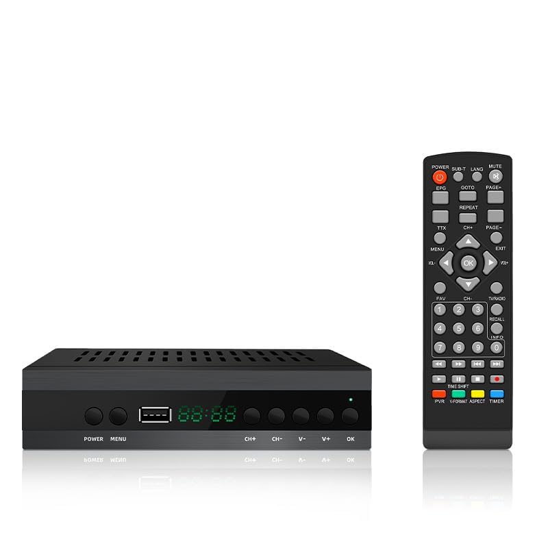 2024 Nuevo Español TDT Decodificador TV DVB-T T2 H265 HEVC FTA Full HD PVR, USB, HDMI, SCART, Sintonizador de TV Digital Terrestre, Receptor Digital de Alta definición Full HD 1080p Raypow (1)