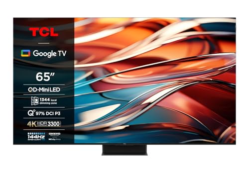 TCL 65Q10B 65' Mini LED TV, QLED Pro, 4K HDR Premium 3300nits, Smart TV Powered by Google TV (Dolby Vision & Atmos, Sistema de Sonido Onkyo 2.1.2, 144Hz Motion Clarity Pro)