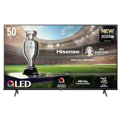 Hisense 50E7NQ - QLED Smart TV, 50 Pulgadas Televisor, Quantum Dot Colour, Dolby Vision, Dolby Atmos, Modo Juego Plus, 60Hz VRR 120 fps, Bluetooth&HDMI,Control por Voz televisor, VIDAA (Nuevo 2024)
