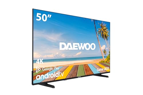 Daewoo 50DM60UA - Android TV 50 Pulgadas 4K HDR, Dolby Vision & Dolby Atmos, Chromecast Built In, Bluetooth, Compatible con Google Assistant