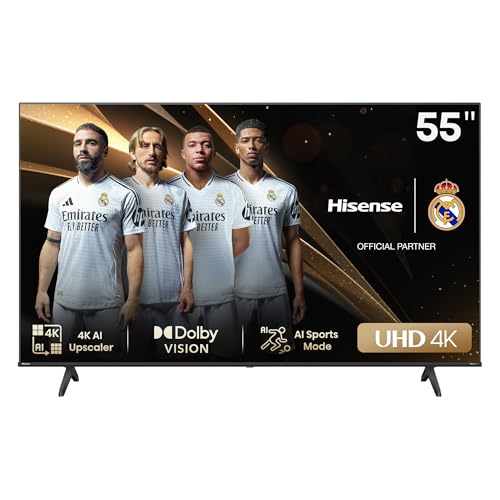 Hisense 55A6N - UHD 4K,VIDAA Smart TV, 55 Pulgadas, Dolby Vision, Modo Juego Plus, DTS Virtual X, Control por Voz televisor, Doble Control de Volumen, Auto ordenación Canales TDT (Nuevo 2024)