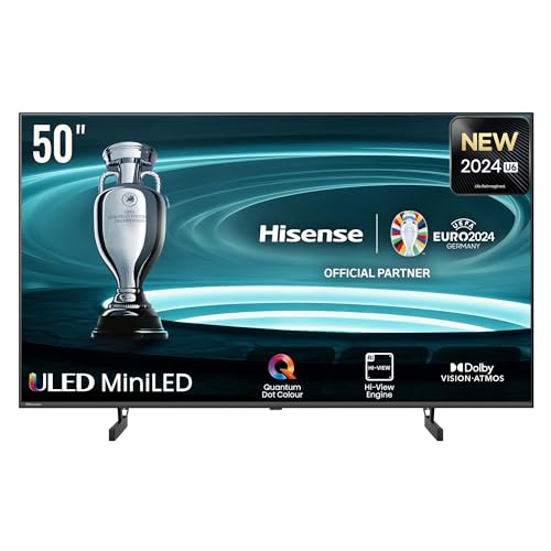 Hisense 50U6NQ - Mini-LED TV, 50 Pulgadas, con Quantum Dot Colour, Full Array Local Dimming, Modo Juego 60 Hz VRR 120 fps, Dolby Vision & Dolby Atmos,AirPlay,Procesador Hi-View Engine (Nuevo 2024)
