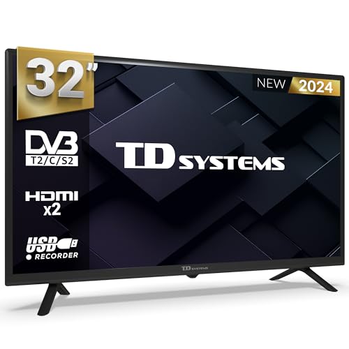 TD Systems - Televisor 32 Pulgadas, No Smart TV, Television TDT HD, 3 años de garantía, Modelo 2024 - PRIME32C19H