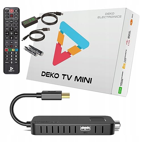 Deko TV Mini Decodificador TDT HD 2024 Stick - Sintonizador TDT HD DVB-T2 USB - Receptor TDT HD - Descodificador Digital para TV TDT Television - TDT HDMI