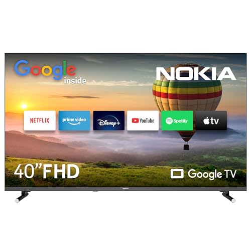 Nokia Google TV FHD de 40 pulgadas (101 cm) (WiFi, triple sintonizador DVB-C/S2/T2, Google Assistant, YouTube, Netflix, DAZN, Prime Video, Disney+), FN40GE320-2023, negro