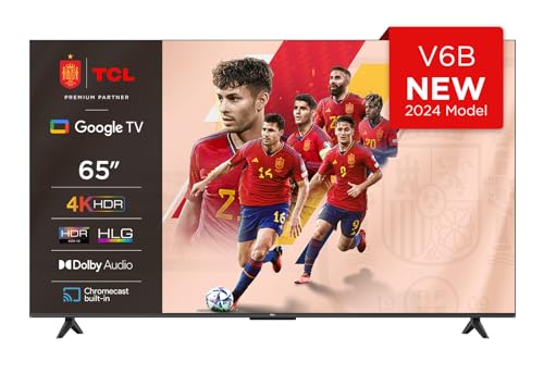 TCL 65V6B 65' 4K Ultra HD, HDR TV, Smart TV Powered by Google TV (Dolby Audio, Motion Clarity, Control por Voz, Compatible con Google Assistant, Chromecast Integrado)