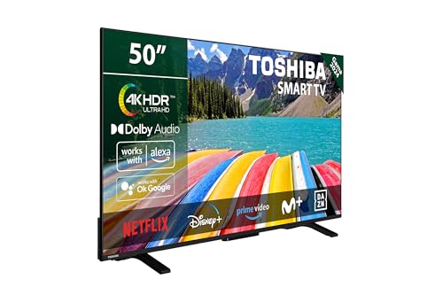 TOSHIBA 50UV2363DG Smart TV 4K UHD de 50', sin Marcos, con HDR10, Dolby Audio, Compatible con Asistente de Voz Alexa y Google