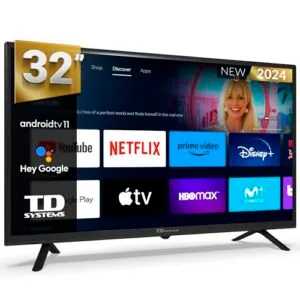 TD Systems - Smart TV 32 Pulgadas, Hey Google Chromecast, Television TDT HD, Android 11, Modelo 2024, Televisor con 3 años de garantía - PRIME32C19GLE - ¡¡OFERTAS TELEVISORES!!