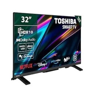 TOSHIBA 32WV2E63DG Smart TV de 32" con Resolución HD HDR10, Compatible con asistentes de Voz Alexa y Google, TV Satélite, Bluetooth, Dolby Audio - ¡¡OFERTAS TELEVISORES!!