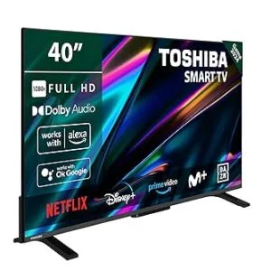 TOSHIBA 40LV2E63DG Smart TV de 40", con Resolución Full HD (1920 x 1080), HDR, Compatible con Asistente de Voz Alexa y Google, Bluetooth