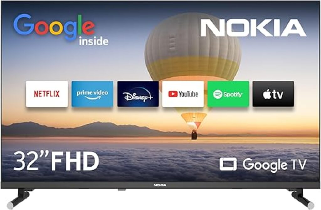 NOKIA 32 Pulgadas (80 cm) Google TV FHD (WLAN, Triple Tuner DVB-C/S2/T2, Google Assistant, YouTube, Netflix, DAZN, Prime Video, Disney+) – FN32GE320 - 2023