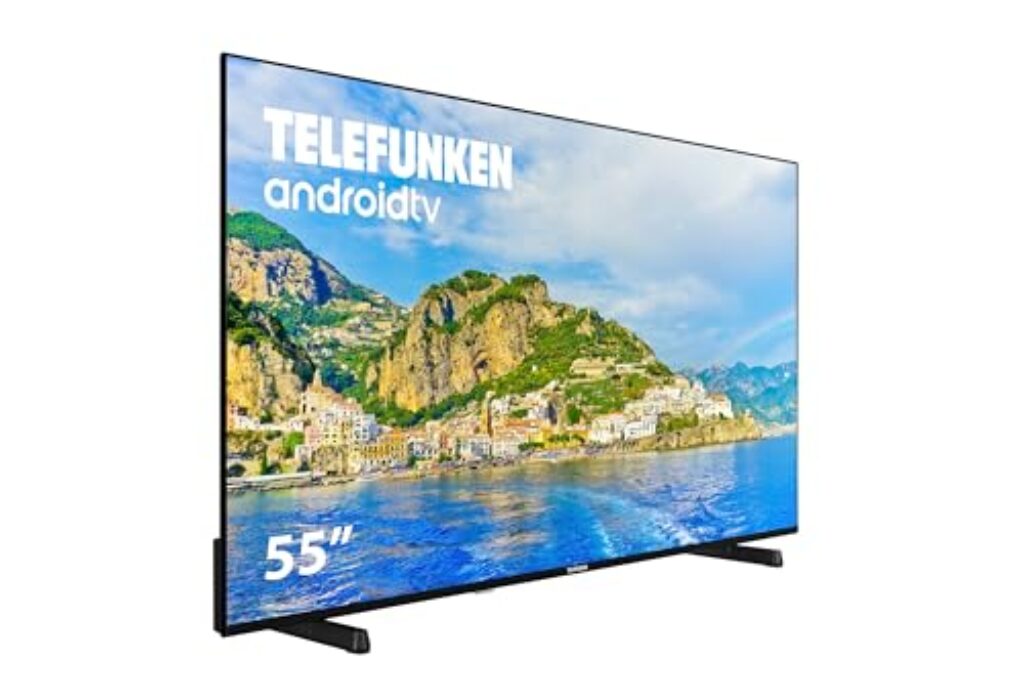Telefunken 55DTUA724 - Android TV 55 Pulgadas 4K Ultra HD, Diseño sin Marcos, HDR10, Dolby Vision, Bluetooth, Chromecast Integrado, Compatible con Google Assistant, Dolby Atmos
