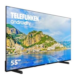 Telefunken 55DTUA724 - Android TV 55 Pulgadas 4K Ultra HD, Diseño sin Marcos, HDR10, Dolby Vision, Bluetooth, Chromecast Integrado, Compatible con Google Assistant, Dolby Atmos