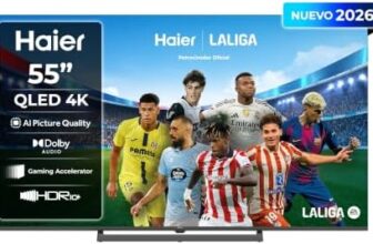Haier H6 QLED 4K 55″: Google TV con IA, HDR10+ y HDMI 2.1 con 45% de descuento