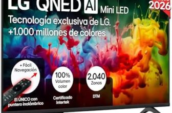LG 43QNED70B6C – Smart TV QNED MiniLED AI 43″ 4K Sin Reflejos 94%, 2026