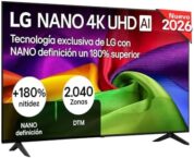 LG 55NU800B6LA: Smart TV Nano UHD AI 55″ 4K con antirreflejos 94% y webOS 25